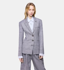 Veste blazer tailleur en laine chiné Rabanne