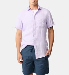 Chemise slim en lin manches courtes Palm Beach Rodd & Gunn
