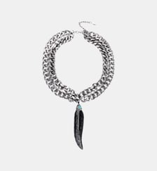 Collier double chaîne avec pendentif plume HINO Hipanema