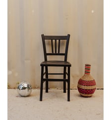 Chaise en bois noir Claude N°1551- Produit chiné Debongout
