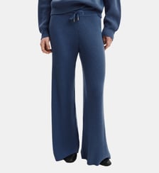 Pantalon ample cachemire femme maille côtelée Bompard