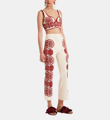 Pantalon Stretch Medallion Placée Cream La DoubleJ