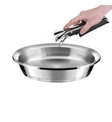 Ycône - Poêle 24 cm inox finition miroir avec poignée amovible Cuisinox