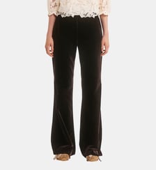 Pantalon flare en velours lisse - MAVY Pablo