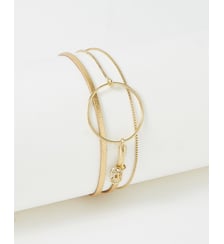 bracelet cuirs et chaines Nolah Metallic gold Flowers for Zoe