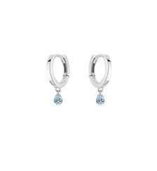 Mini Créoles 360° - 2 diamants poire, poids total 0,20ct approx. - Or blanc 750‰ La Brune & La Blonde