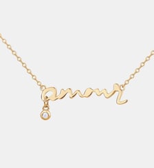 Collier à message sur chaîne Toi, mon Amour en Plaqué Or avec diamant blanc La Garçonne Diamant