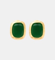 Boucles d'oreilles clips rectangulaires   doré à l'or fin - Bysance Satellite