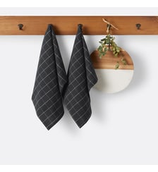 Lot de 2 torchons tissé teint coton/lin La Redoute Interieurs