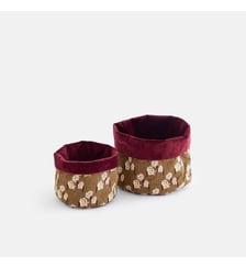 Lot de 2 petits paniers de rangement réversibles, en coton La Redoute Interieurs