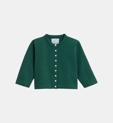 cardigan pression en molleton de coton vert Agnès b.