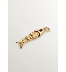 Charme argenté 925 doré 18K avec émail noir et forme poisson Aristocrazy