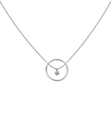 Collier EXCENTRIQUE - Diamant 0,12ct - Or blanc 750‰ La Brune & La Blonde