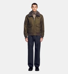 Blouson en laine col amovible Sandro