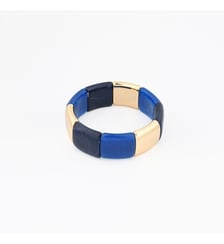 Bracelet élastique bleu et doré Balaboosté