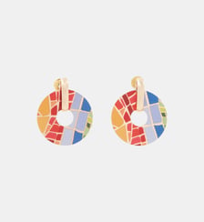 Boucles d'oreilles rondes Balagane imprimé mosaïque Balaboosté