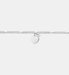 Bracelet double chaînes Jamais sans Toi | Médaille Coeur en Argent avec diamant blanc La Garçonne Diamant