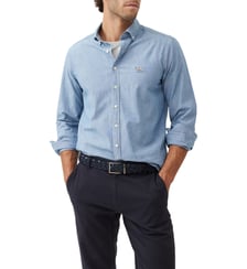 Chemise droite en coton chambray manches longues Kirklands Rodd & Gunn