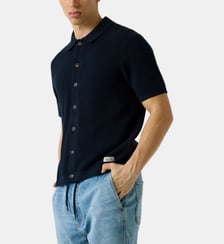 Polo droit en coton signature Guess Jeans