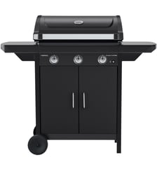 Barbecue gaz COMPACT 3 LX PLUS noir grille et plancha 3 brûleurs sur chariot, 61x35 cm Campingaz