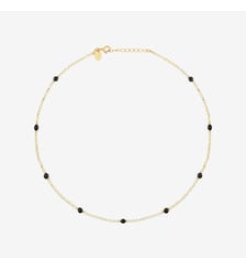 Collier indie amante hematite light gold/onyx Caroline Najman