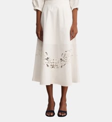Jupe longue en coton à broderies - NAOMI Pablo