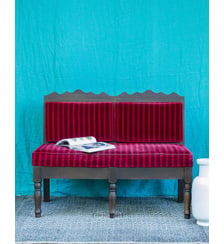Banquette deux places en velours vintage Clara N°153- Produit chiné Debongout