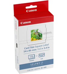Cartouche d'encre KC18IS 18 stickers 54x54mm Selphy Canon