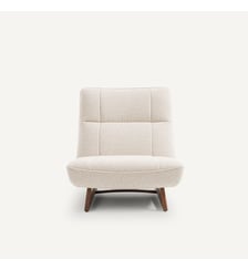 Fauteuil pied noyer et bouclette AM.PM