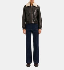 Blouson en cuir à col en mouton - PAULINE Pablo