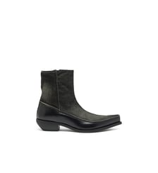 D-Frido-Bottines western en cuir et denim Diesel