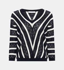 Pull en crochet à rayures contrastées - LORETTA Gerard Darel