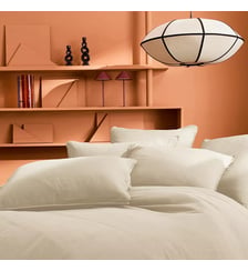 Lot de 2 taies gaze de coton lavé uni beige Malia lin Garnier Thiebaut