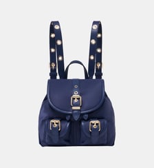 Mini sac à dos en cuir et nylon Maje