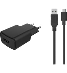 Chargeur secteur USB 2.4A + Cable USB C noir Essentiel B
