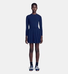 Robe courte en maille à boutons Sandro
