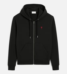 Hoodie Zippé Ami de Coeur Rouge unisexe AMI Paris