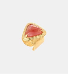 Bague ajustable triangulaire   doré à l'or fin - Bysance Satellite