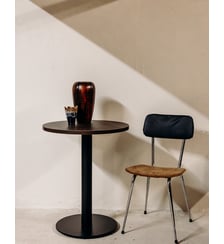 Table à manger mélaminée en bois foncé Karla N°1276- Produit chiné Debongout