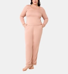 Pantalon issu de fibres végétales Softness rose poudré Maison Lejaby