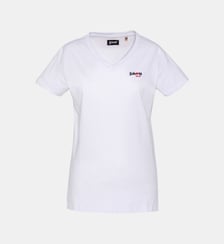 T-shirt col V avec broderie cur Schott