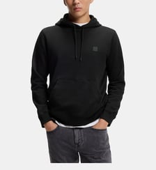 Hoodie droit coton molleton patch siglé BOSS