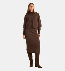 Jupe Droite Chocolat En Laine Valentine Maison 123