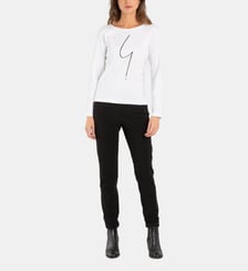 t-shirt Australie "point d'ironie" blanc manches longues Agnès b.