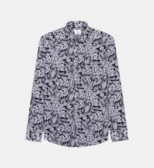 Chemise manches longues unie en coton Serge Blanco