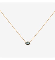 Collier cab ovale nacre grise Caroline Najman