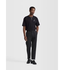 pantalon Noamm en lin à rayures noir Agnès b.
