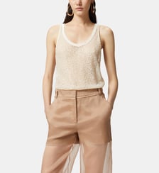 Débardeur en mesh pailleté Pinko