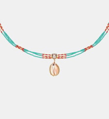 Collier ajustable multirang avec perle et pendentif central NYMPHE Hipanema