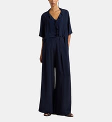 Pantalon aspen en acétate de soie uni Momonì